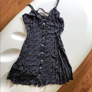 Floral dress with lace back and button down front